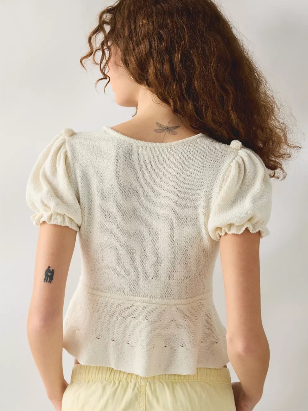 Kimchi blue sabrina fly away Cream Crochet-Trim Tie-Front Top - Picture 3 of 4